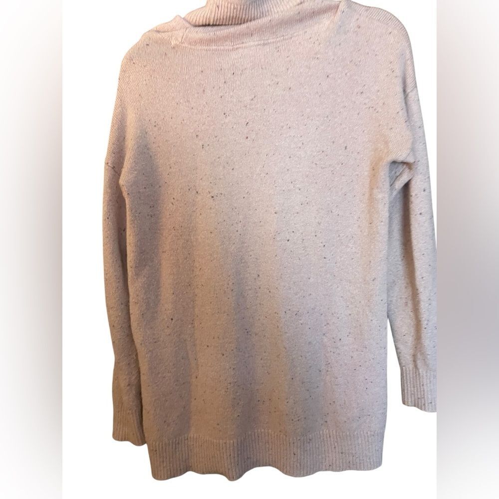 J.Jill Women's Pink Speckled Cowl Neck Sweater Tunic - Picture 5 of 6